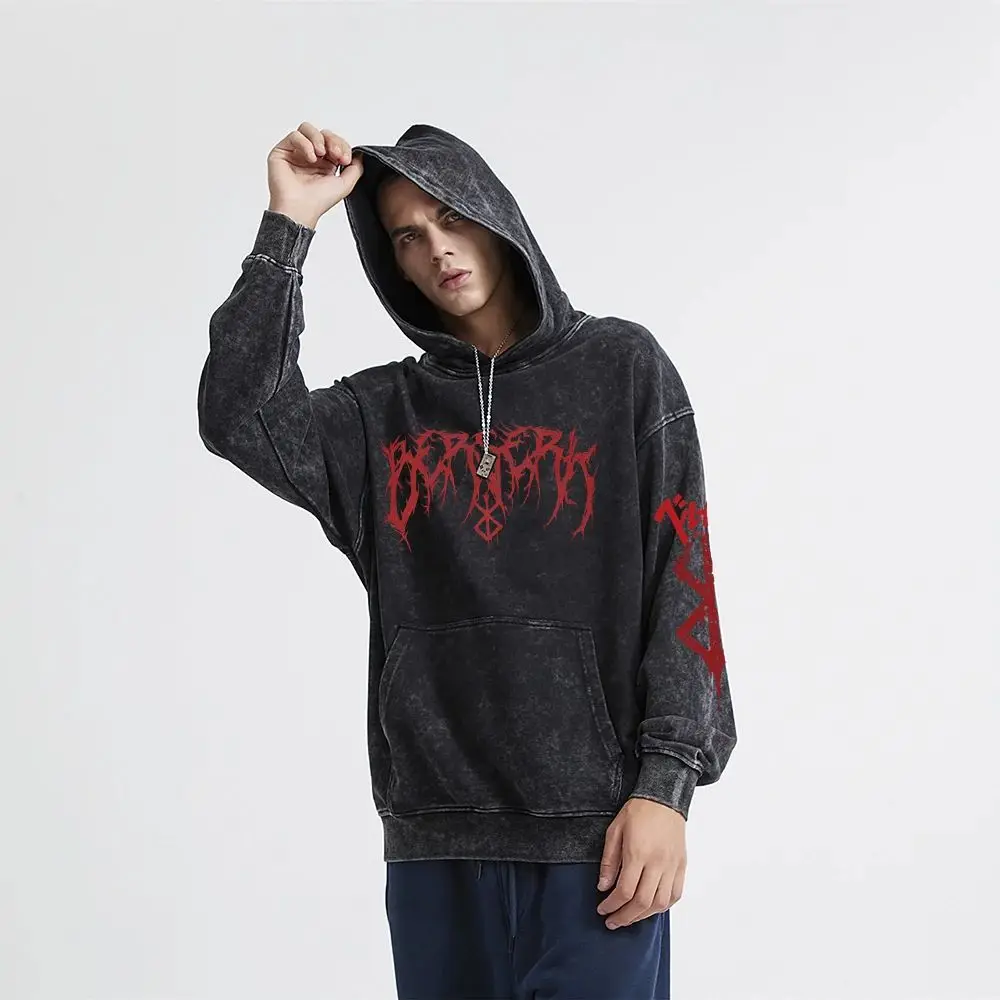 ex Anime Berserk Printed Sweatirt Casual round Ne Hoodie Comfortable Streetwear for Men And Women