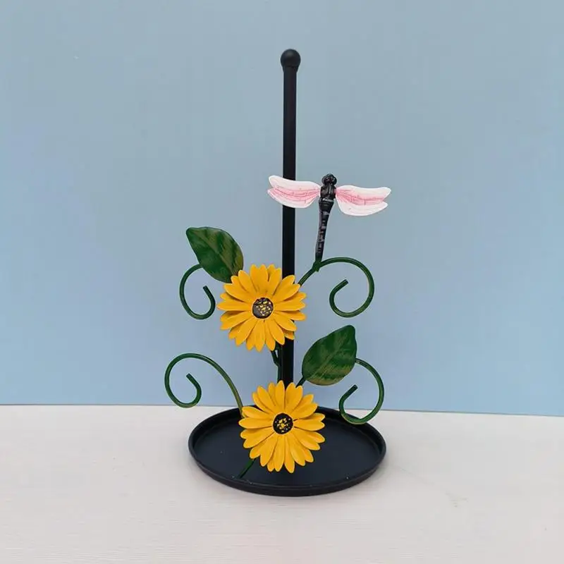 Sunflower Paper Towel Holder and Accessories Yellow Farmhouse Countertop