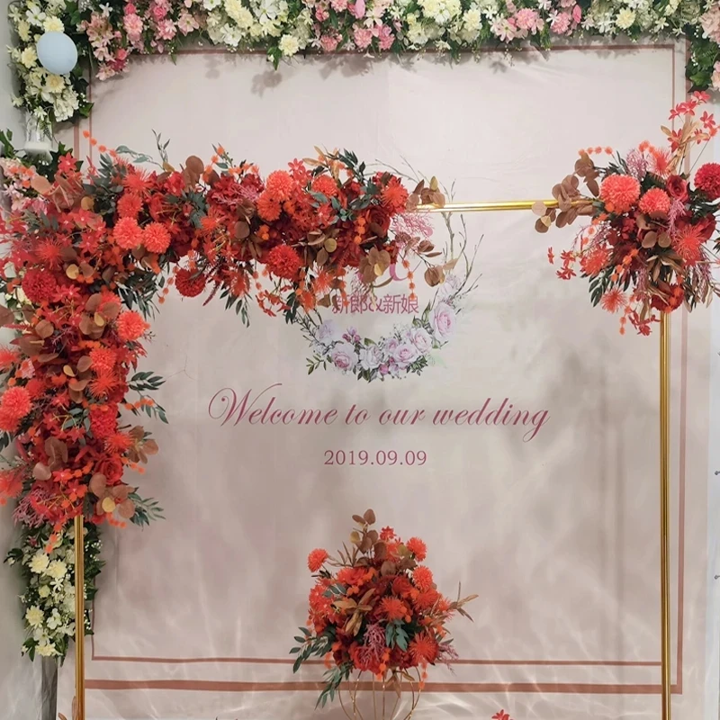 

1pcs Wedding Arch Shiny Gold Plated Arch Backdrop Stand Stage Rectangular Flower stand Wedding props Arch Decoration