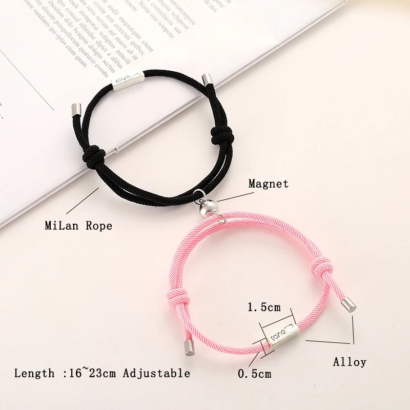 2pcs / set magnet attracts pendant Couple Bracelet heartbreak Charm Jewelry  Lucky Red Rope Bracelets Lover Gift for women men - AliExpress