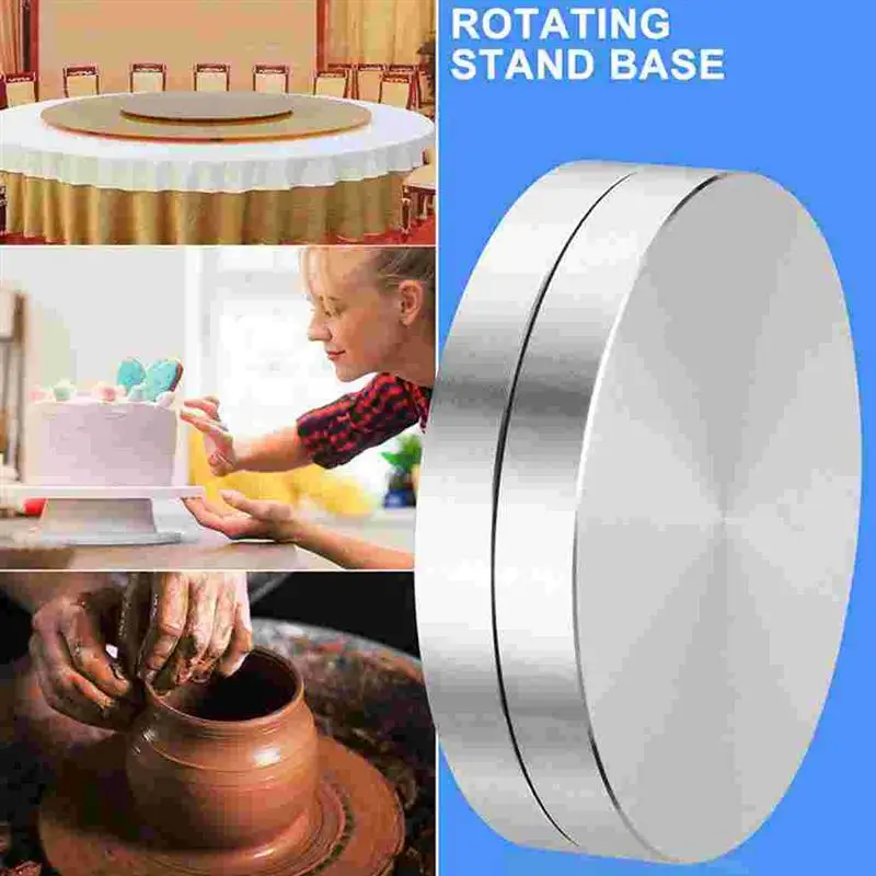 Cake And Cakes Stand Bearing Baking Tray Table Glass Base Rotating Stand Baking Pans Aluminum Round Disc Axle Lazy Susan Pad