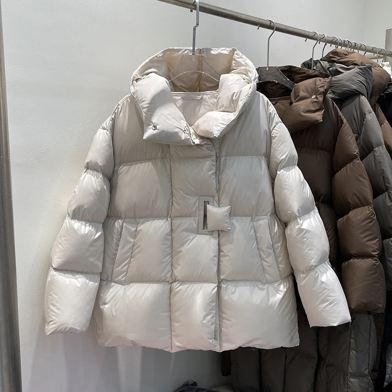 Janveny Winter 90% White Duck Down Jacket Women 2024 Fashion Female Thick Warm Fluffy Parkas Loose Oversized Puffer Coat Outwear 6