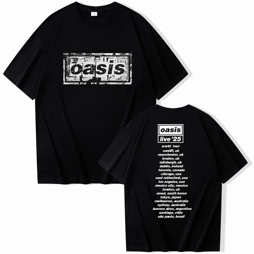 Oasis Reunion Tour 2025 T-shirt Harajuku O-neck Oasis Live 25 Tour