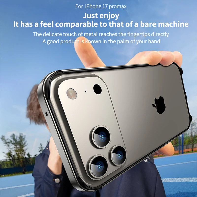 Premium Aluminum Metal Frame Shockproof Phone Case with Silicone Bumper