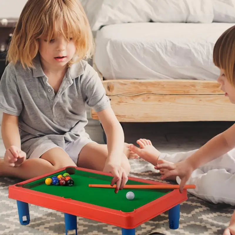 Mini stół bilardowy kompaktowy stół bilardowy sprzęt stołowy zabawki dla dzieci zestaw bilardowy zestaw akcesoriów dla rodzica-dziecka
