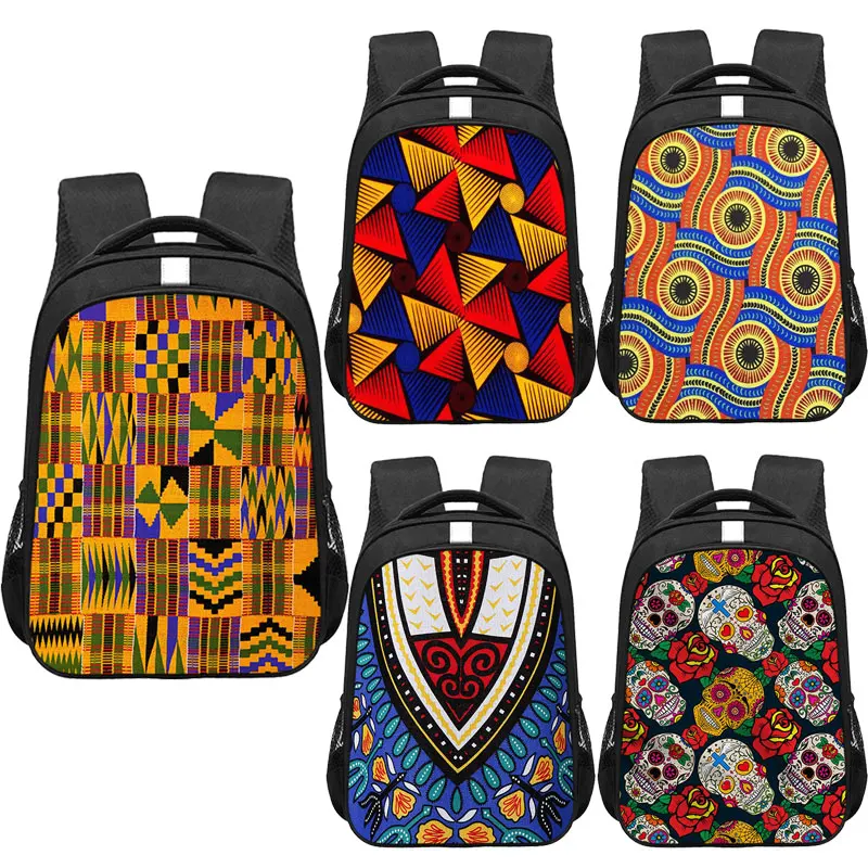 

African Traditional Printing School Bags Backpacks for Girls Primary Satchel Schoolbag Students Book Bag Woman Travel Bag