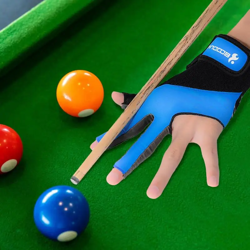 Billiards Glove Non Slip 3 Fingers Sport Single Hand Snooker Glove Elasticity Billiard Cue Training Gloves Pool Accessories