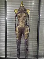 Women Sparkly Diamond Sexy Mesh Jumpsuit Nightclub Bar Evening Party Show Gogo Dancer Clothing Drag Queen Outfit Stage Costume - Image 4