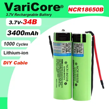 VariCore NCR18650B 3400mAh Battery with DIY Cable