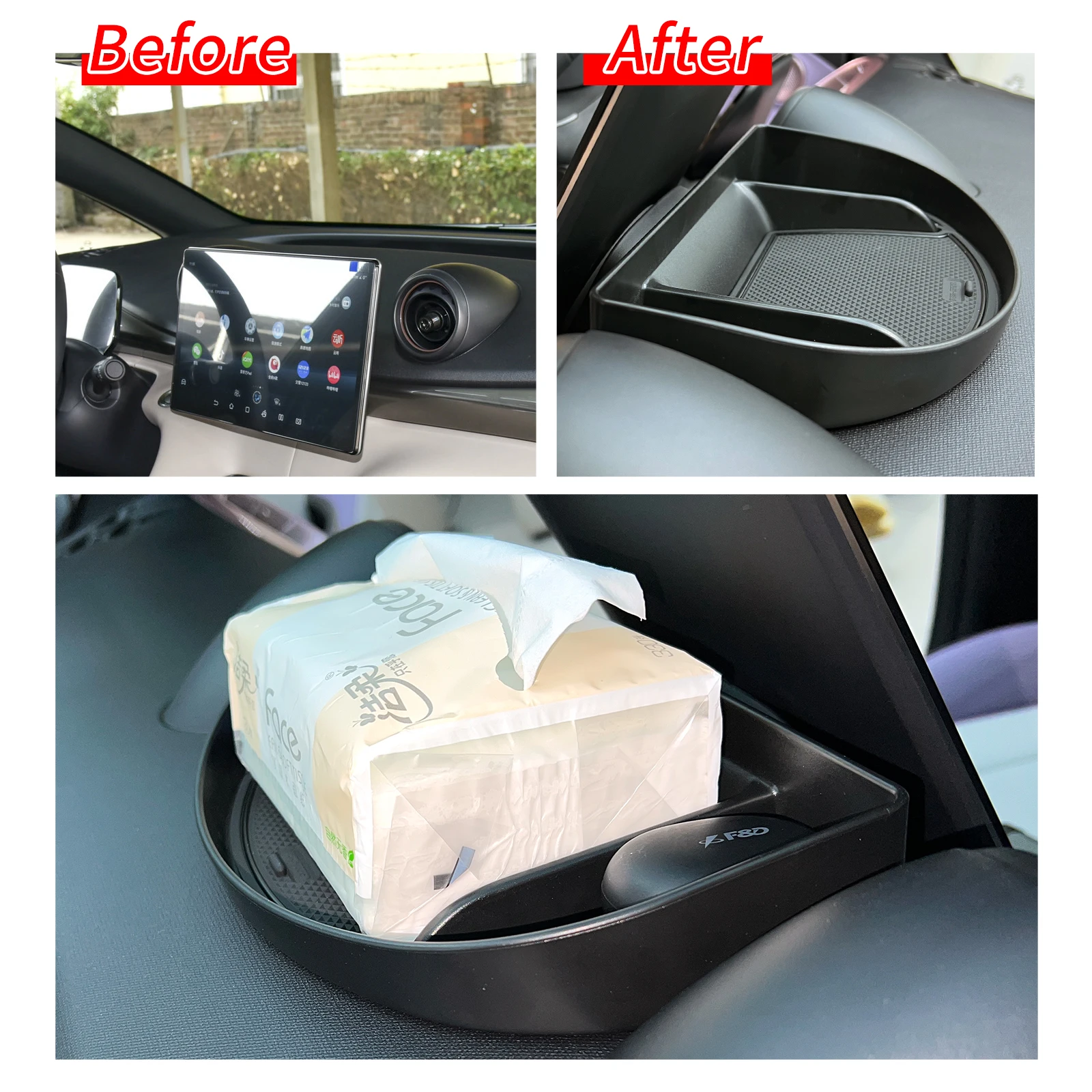 Smabee for BYD Dolphin Dashboard Storage Box Center Console Hidden Tray Behind Screen Interior Accessories - 3