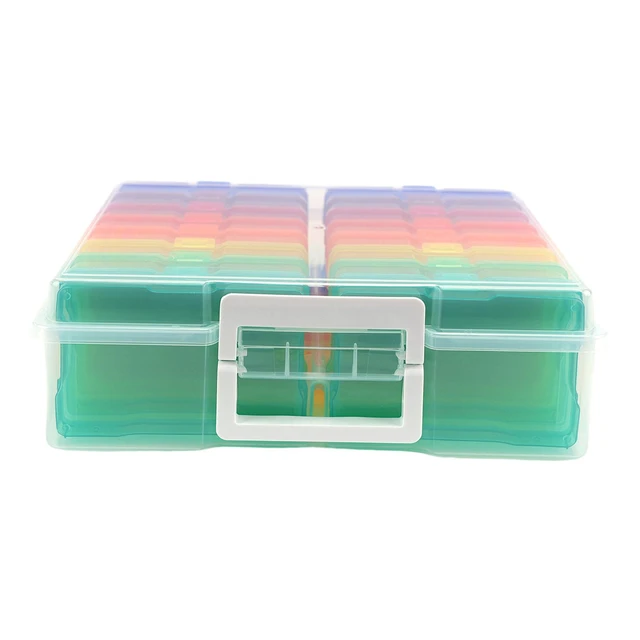 Large Photo Storage Box Embellishment Keeper Transparent 16 Inner Photo  Cases Lightweight Containers Box for Photos