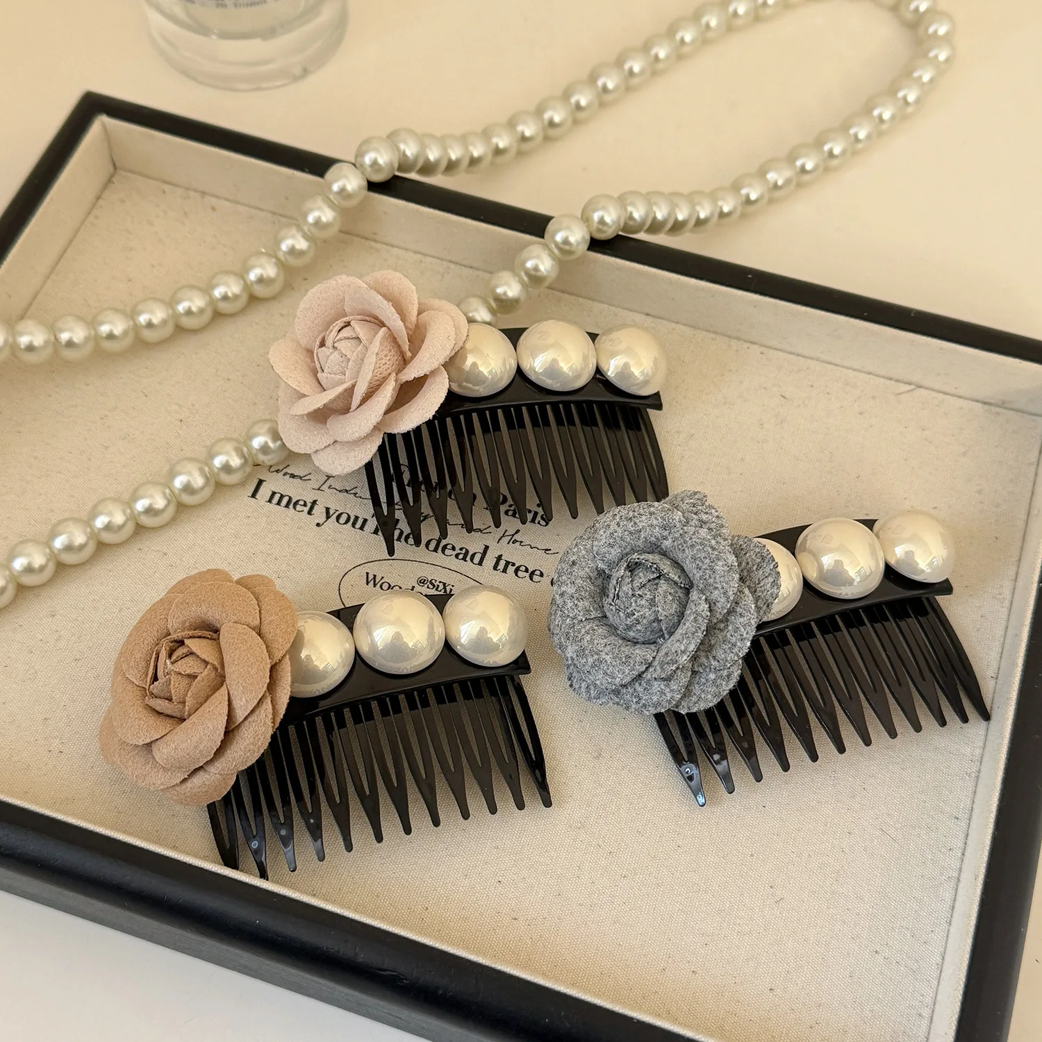 Pettine per capelli con perle per chignon accessorio elegante_voghion.com