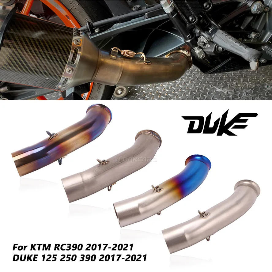 

Выхлопная труба для мотоцикла среднее звено для KTM DUKE RC 125 250 390 2017-2021 выхлопная труба слип на выхлопной трубе глушитель аксессуары для системы
