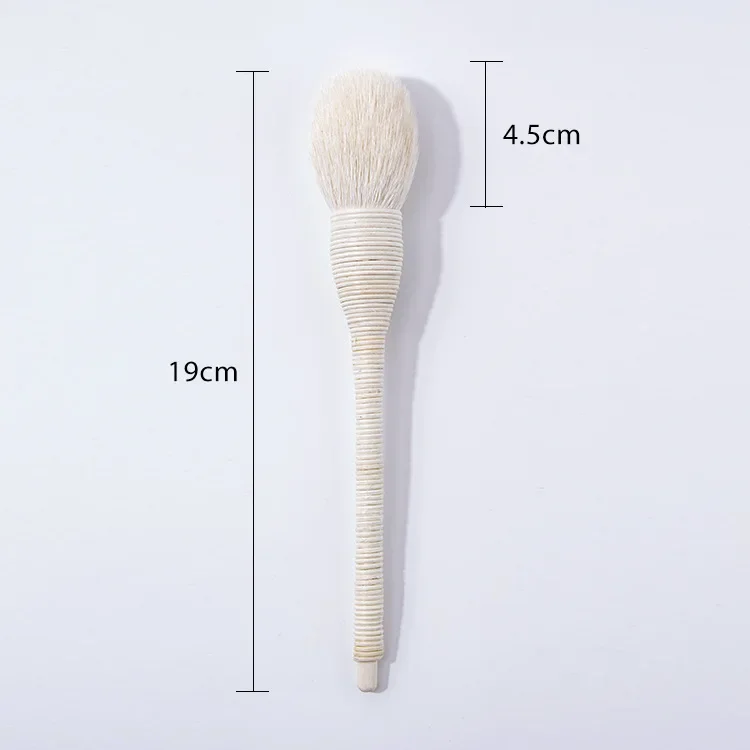 Make-up-Pinsel aus flacher Ziegenwolle und Rattan, professionelles Foundation-Rouge, loser Puder-Konturpinsel für Beauty-Make-up-Pinsel – Detail 6