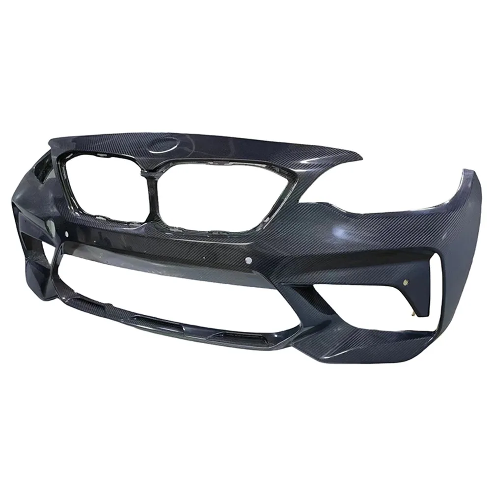 For BMW F87 M2 M2C Genuine Dry Carbon Fiber Front Bumper 2014- Trailer Cover Spoiler Diffuser Body Kits Trim Car Accessories