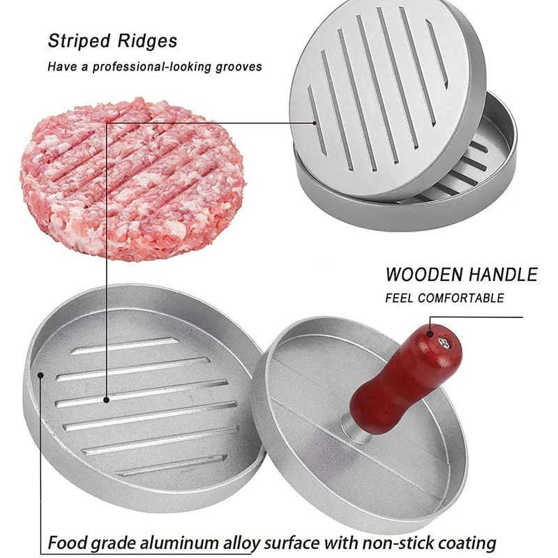 New Hamburger Press, Non-Stick Burger Pres, Perfect Hamburger Mold Ideal for BBQ,Essential Kitchen & Grilling Accessories