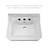 Console Sink with Interchangeable Side Towel Bar Polished Chrome Leg Support Integrated Rectangular Bowl Widespread Faucet Hole 2