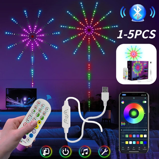 Firework Lights 156LED Strip Music Sound Sync Color Changing Remote Control  Led Strip Lights for Room Party Holiday Decoration - AliExpress