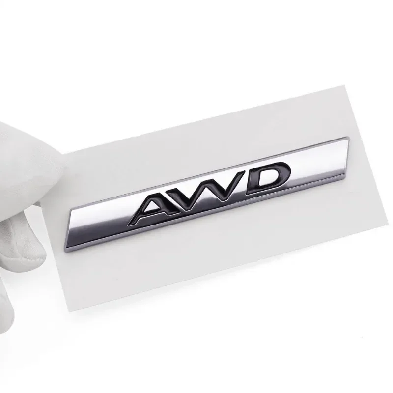 3D ABS Silver Black AWD Logo Emblem Car Rear Trunk Badge Decal For ...