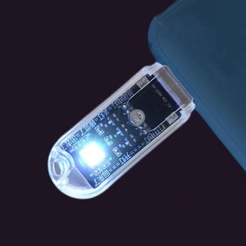다채로운 미니 USB 야간 조명, 컴퓨터 모바일 전원 충전 책 램프 LED 음성 제어 조명