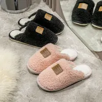 2023 New Winter Indoor Slippers Men Plush Fleece Flat Slippers Sweet Thick Soled Indoor Cotton Slippers For Couple Shoes TG02 1