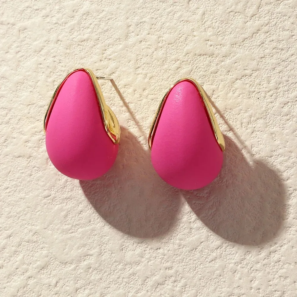 Dopamine Colorful Drop Earrings Macaron Ins Trendy Minimalist Elegant Unique High End Fashion Accessories