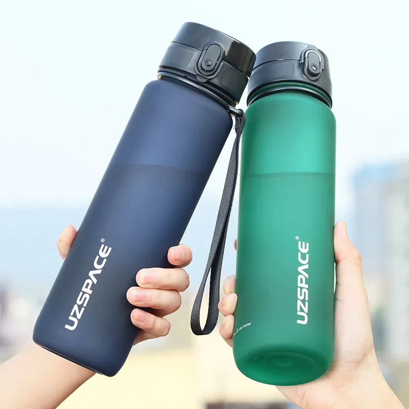 

Sports Water Bottle with Bounce Lid and Timeline Reminder, Leakproof, Frosted Tritan Cup for Outdoor Fitness, BPA Free, 1000ml