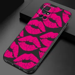 Sultry Lips Silicone Case - Sexy Girl Red & Black Design for RedmiNote12Pro4G (UUAZA01)