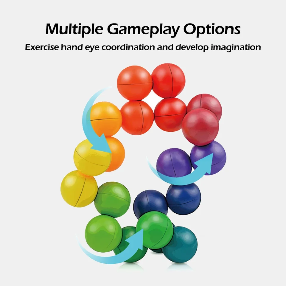 Sensory Fidget Toys - 3D Rotating Educational Balls For Stress & Anxiety Relief, Creative Learning Activities_voghion.com