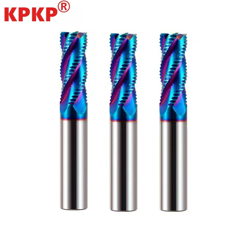

HRC65 Tungsten steel milling cutter coarse leather alloy cutting tool for steel 4blade wavy blade cutter extended coating cutter