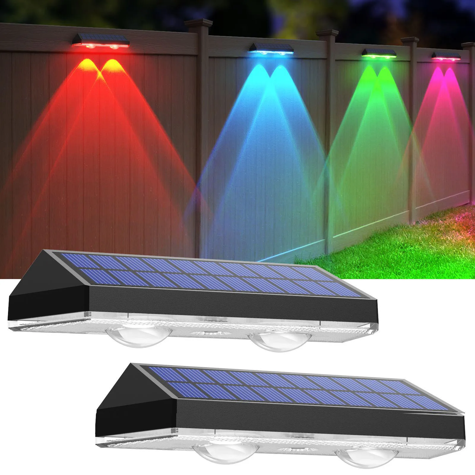 Solar outdoor garden light, outdoor waterproof wall washer, home house fence wall light, landscape decorative spotlight