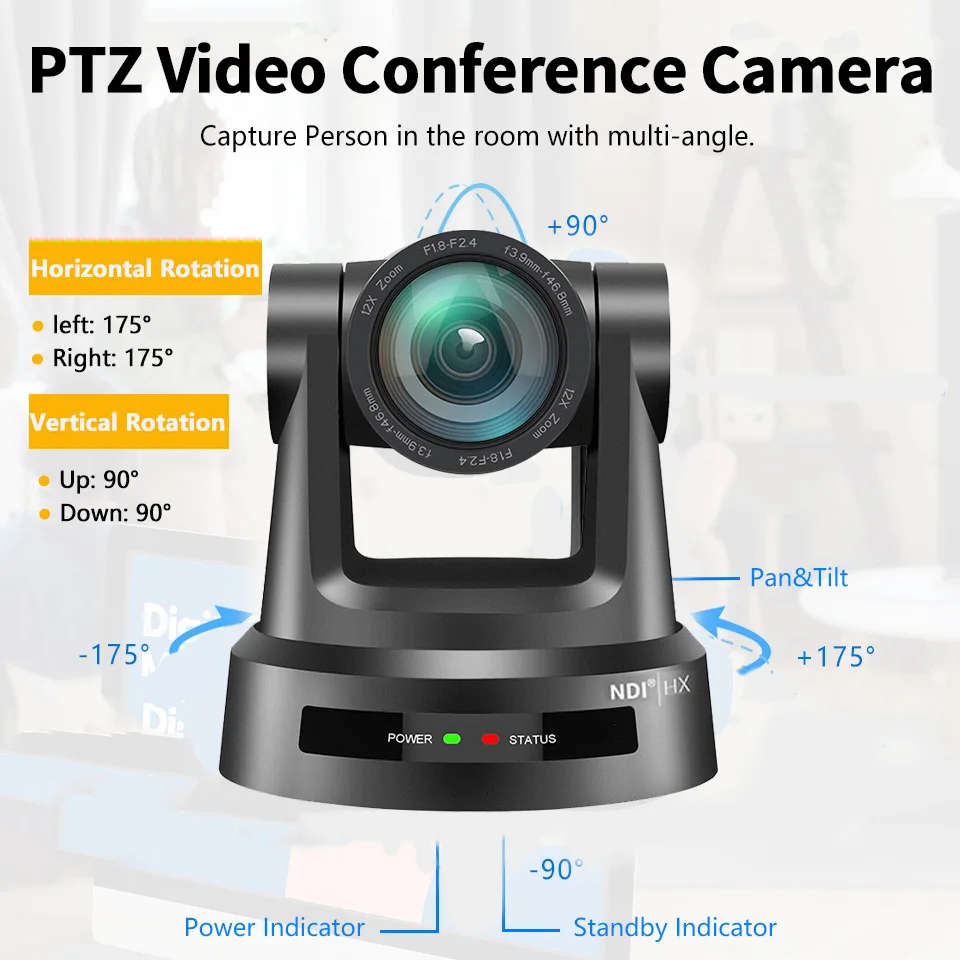 12X 20X 30X Zoom POE Ptz Camera NDI Video Conference Camera SDI HDMI USB3.0 PTZ Broadcasting Live Streaming for Meeting