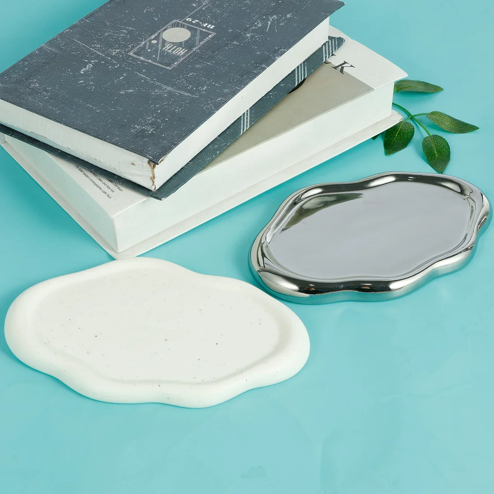 Ceramic Jewelry Tray Decorative Jewelry Dish Tray Cloud Shaped Trinket Minimalist Ceramic Trinket Reusable