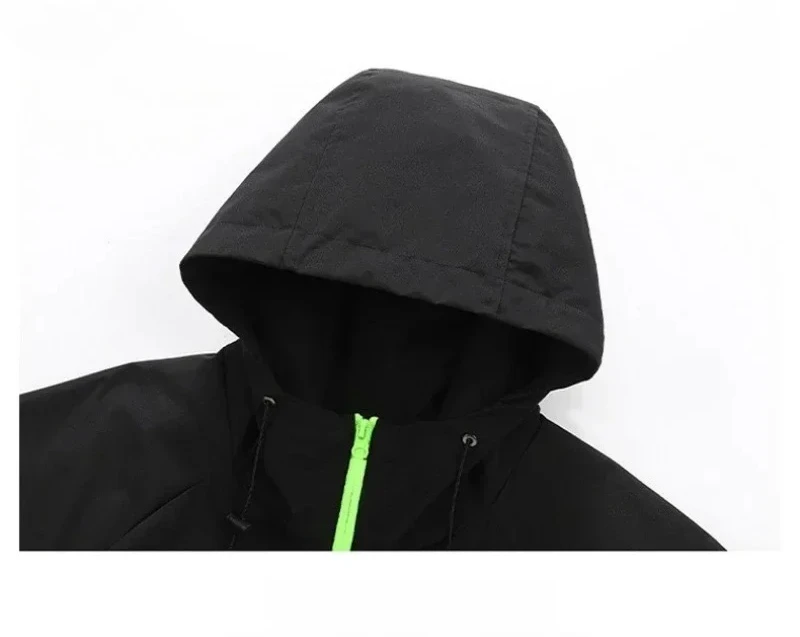 2026 방수 방풍 재킷 남성 트렌디 솔리드 컬러 후드 윈드브레이커 캐주얼 아웃도어 여행 하이킹 작업 스톰코트 재킷
