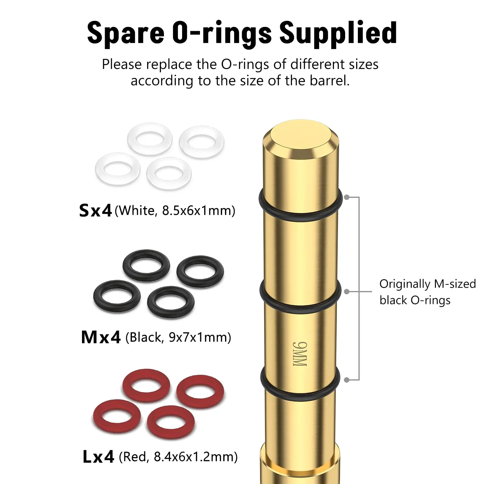 MidTen Laser Bore Sight 9MM 380ACP .38SPL .357MAG End Barrel Boresighter 4 Sets of Batteries Spare O-Rings Airsoft