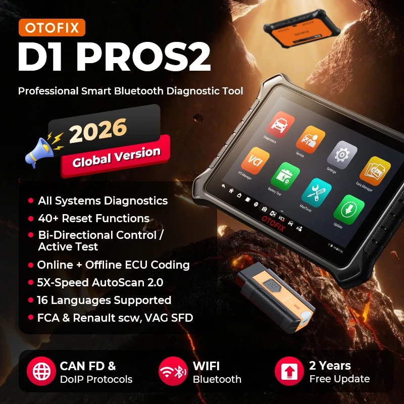 Escáner de Diagnóstico OTOFIX D1 PROS2, Codificación ECU, Control Bidireccional, Herramientas de Diagnóstico Bluetooth, 2 Años de Envío Gratuito, Escáner OBD2