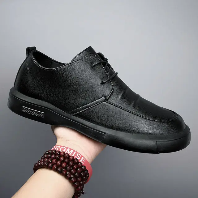 Men Leather Shoes Casual Shoes Big Toe Soft Sole Casual Shoes Dress Men Versatile Business Lace-Up Shoes Summer Breathable Style 5