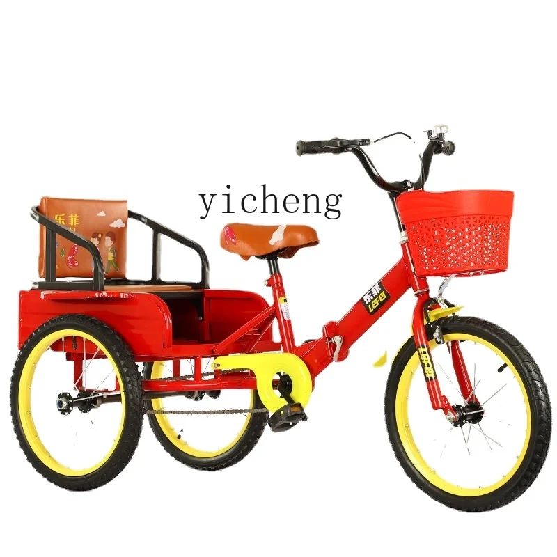 ведро folding bucket 00100846 5 л ZC Children's Tricycle with Bucket Bicycle Double Folding Boys and Girls Children's Bicycle Children's Electric Tricycle