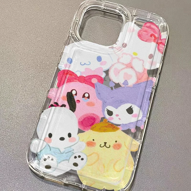 thumbnail image 1 of Kuromi-funda transparente de Hello Kitty para iPhone, carcasa trasera a prueba de golpes para modelos 15, 14, 13, 12, 11 Pro Max, XR, XS, X, 8, 7, 6, 6S Plus, SE 2020, 1 of 5