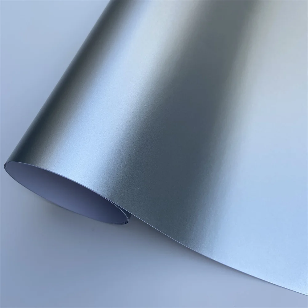 Satin Matt Silver Chrome Vinyl Wrap Car Film Adhesive Channels for Motor Auto Wrapping Sticker
