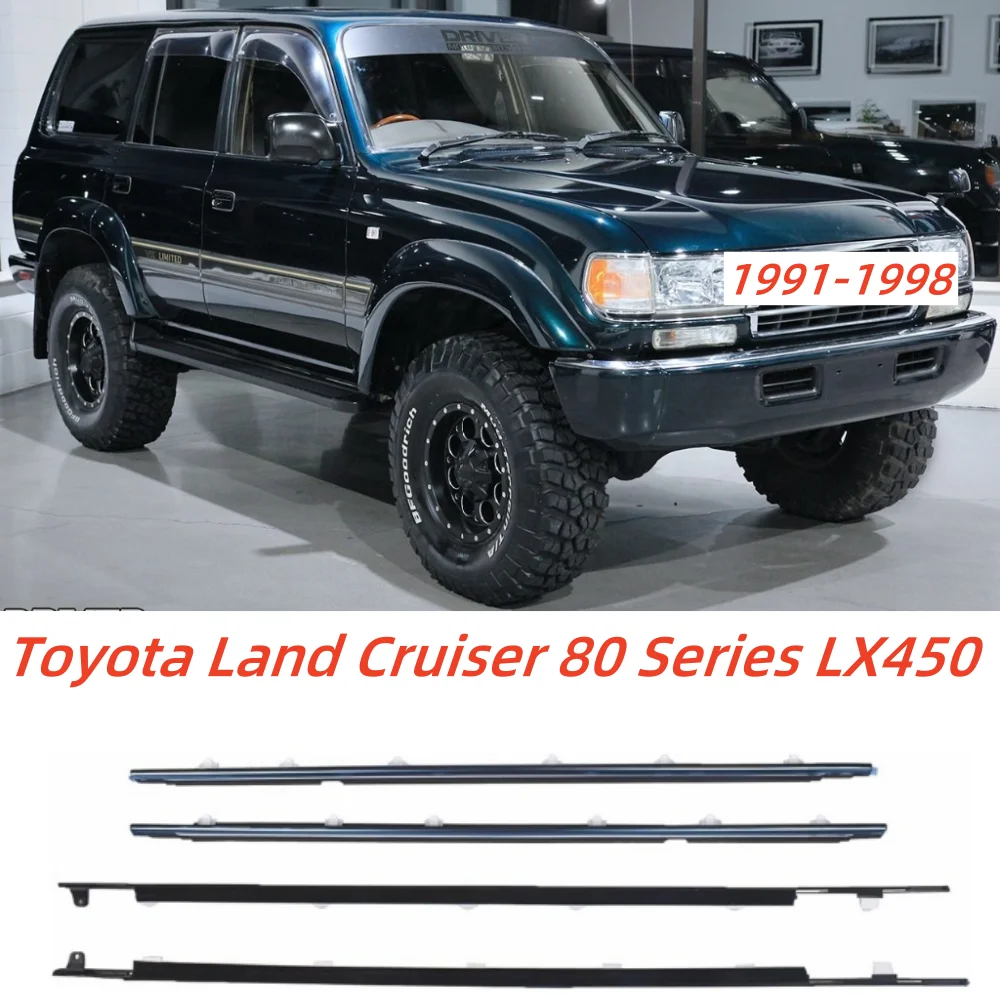 For Toyota Land Cruiser 80 Series Lexus LX450 1991-1998 Car Window Glass Outer Black Sealing Protective Tape 4PCS