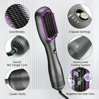 Hatteker – peigne électrique à Air chaud pour femmes, brosse à lisser les cheveux chauffants à l'anions pour cheveux lisses et bouclés 3