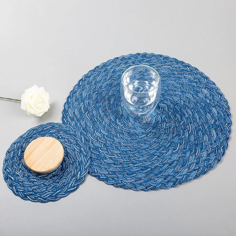 

1 Pc Handmade Woven Insulated Coaster Round Ramie Cotton Placemat Multifunction Nordic Style Home Table Coaster Kitchen Supplies