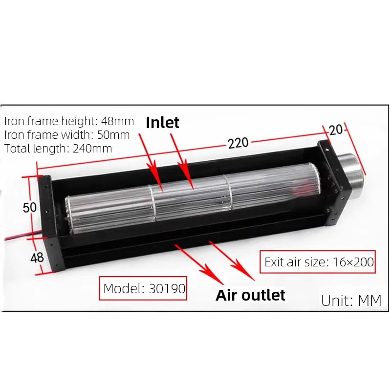 Quiet Cross Flow Ventilation Fan DC12 / 24V