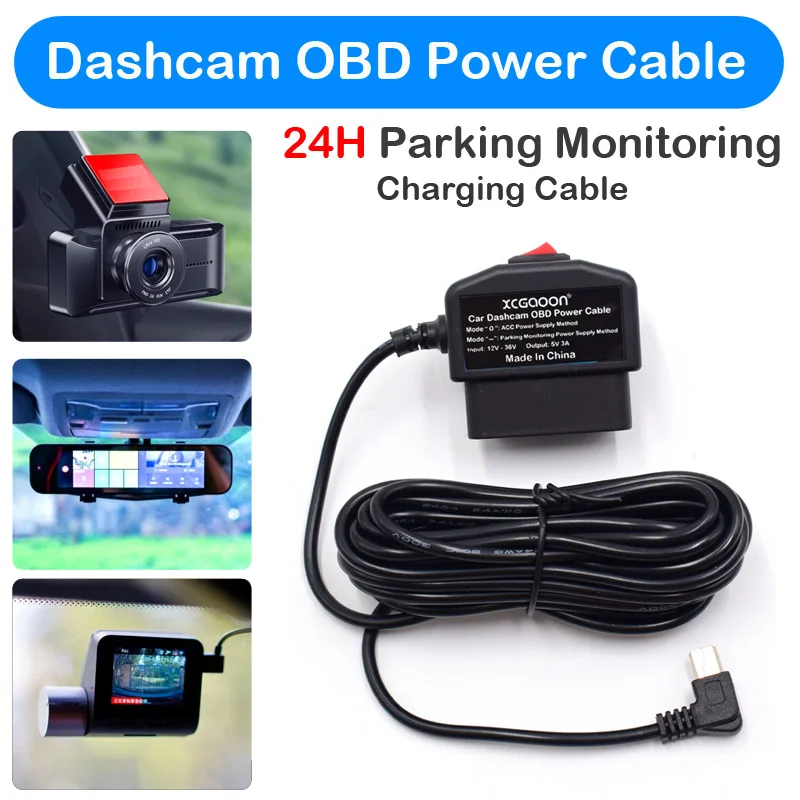 Cavo Alimentazione OBD Con Protezione Bassa Tensione – Uscita 5V/3A, Mini USB Per Dash Cam, DVR E Ricarica Telefono