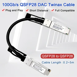 QSFP28 100Gb DAC Cable 0.3m,0.5m,1m,2m,3m,5M 100GBASE QSFP28 Twinax Cable Passive Direct Attach Copper For Cisco,Mikrotik,Huawei