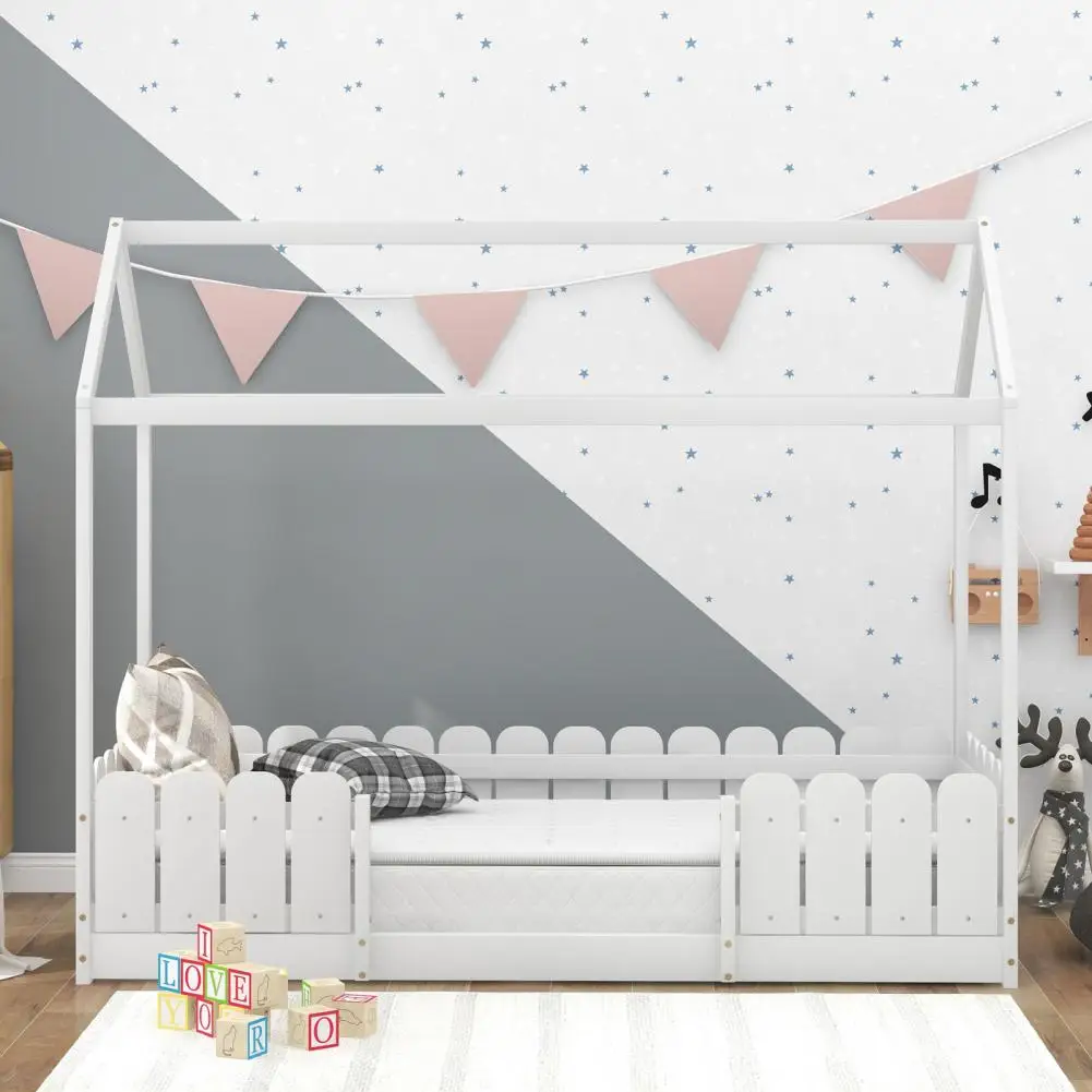 

Anti-fall Burr Free House-shaped Wooden Bed Frame Bedroom Accessories