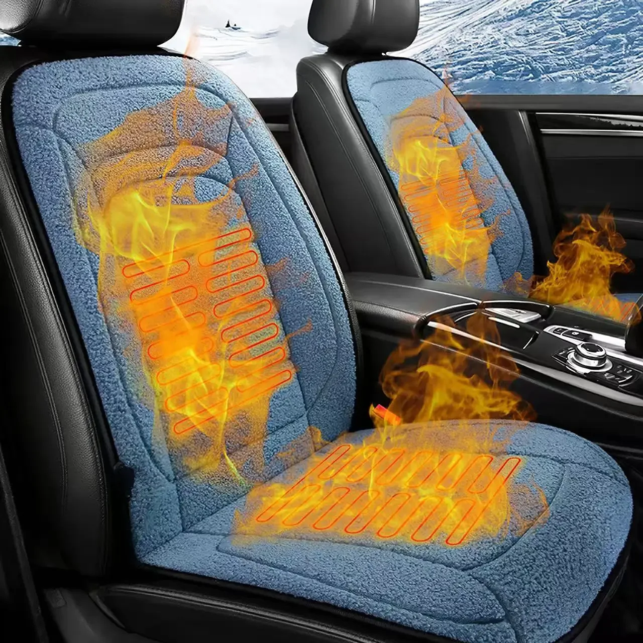12V Heated Car Seat Cushion Winter-Specific Smart Thermostatic