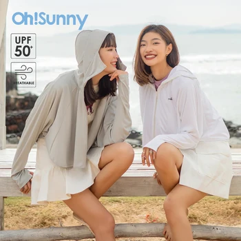 OhSunny Sunscreen Jackets Women Outdoor Casual UV Protection Clothing UPF50+ Hoodie Breathable Coats for Running Cycling 1