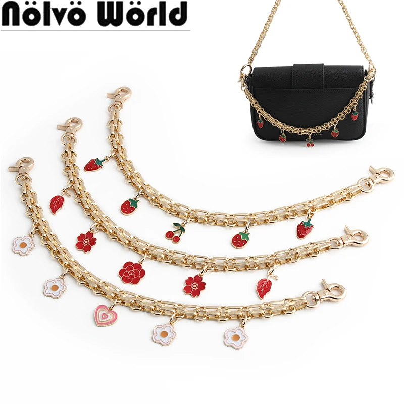 

12.5MM 31CM/50CM Gold Multi-Style Metal Bags Extension Chain For Bags Bracelet Red Fruit Charm Pendant Holiday Gifts Accessories